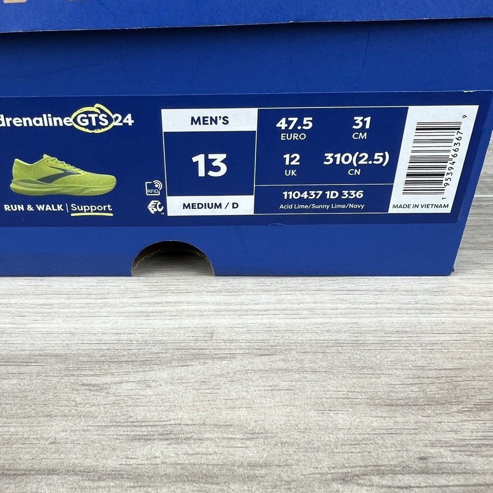 Brooks Adrenaline GTS 24 Men's size 13 Running Shoe Acid Lime Green Sneaker - Picture 10 of 10